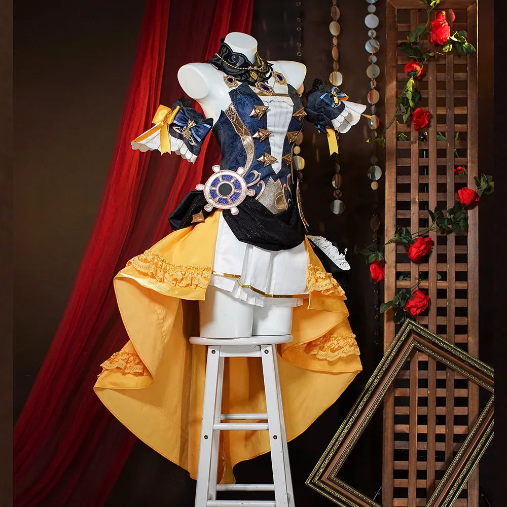Genshin Impact Navia Cosplay Costume Full Set With Hat Cosplay for Women Dress Uniform Halloween Outfit Uniform Navia Cosplay