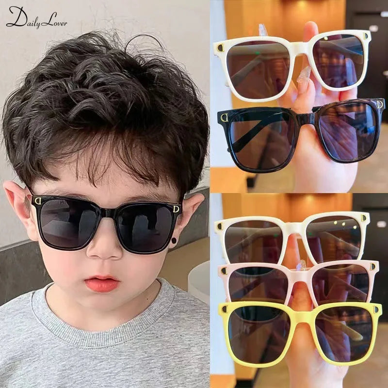 1PC Outdoor Sports Kids Square Sunglasses UV400 Protection Flexible Silicone Glasses Shades for Boys Girls Sunglasses