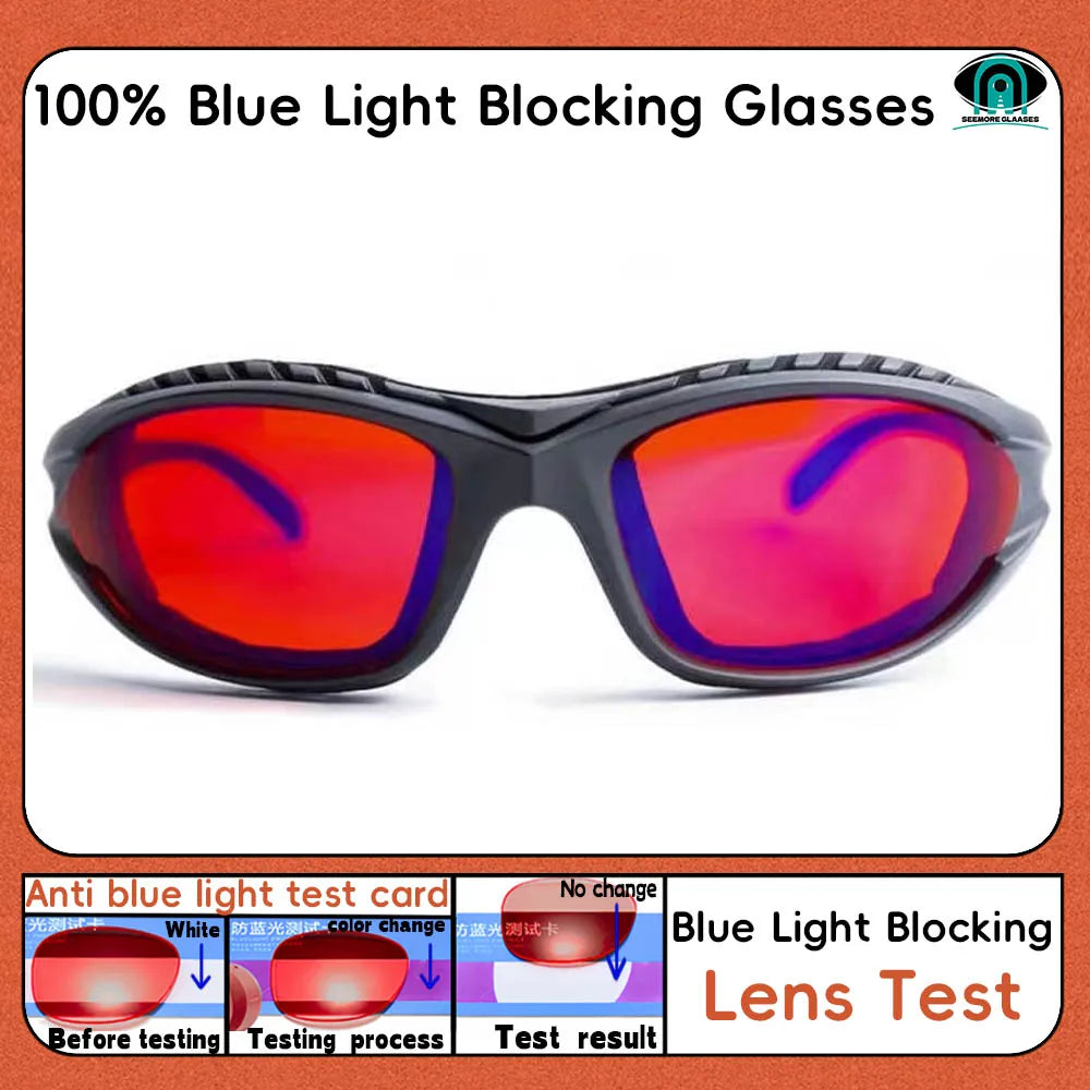 Red Lens,Orange Lens 100% Blue Light Blocking Goggles Glasses Gaming Glasses Anti fatigue fashion Phone Eyeglasses