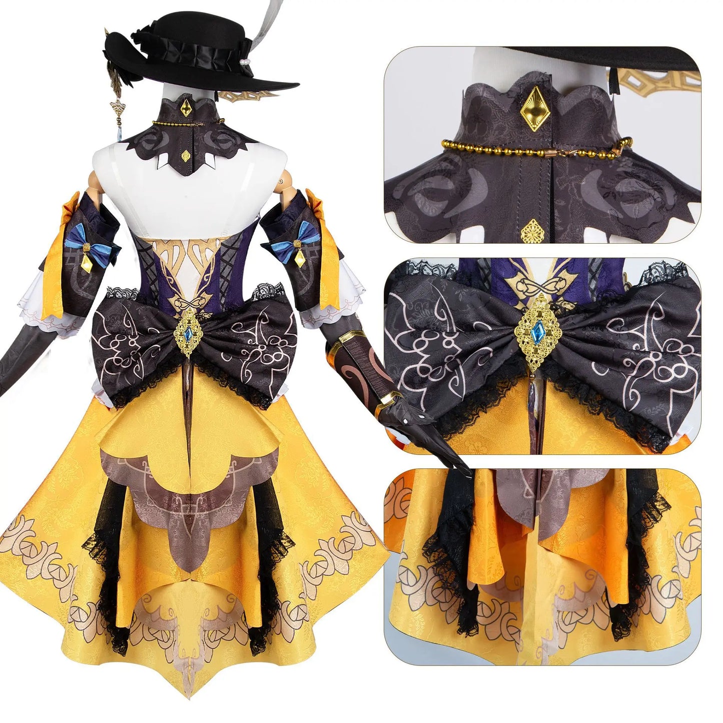 Genshin Impact Navia Cosplay Costume Full Set With Hat Cosplay for Women Dress Uniform Halloween Outfit Uniform Navia Cosplay