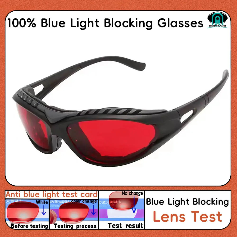 Red Lens,Orange Lens 100% Blue Light Blocking Goggles Glasses Gaming Glasses Anti fatigue fashion Phone Eyeglasses