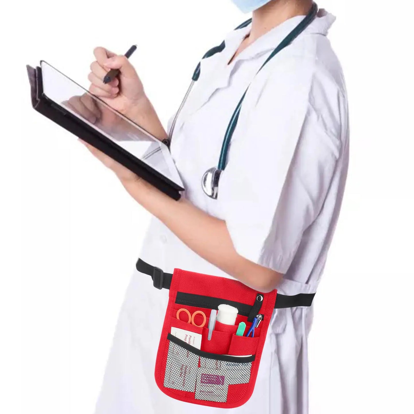 Pouch Fanny Pack, Nursing Waist Bag Pocket Organizer Medicals Utility Tool Bags for Pharmacists Scissors