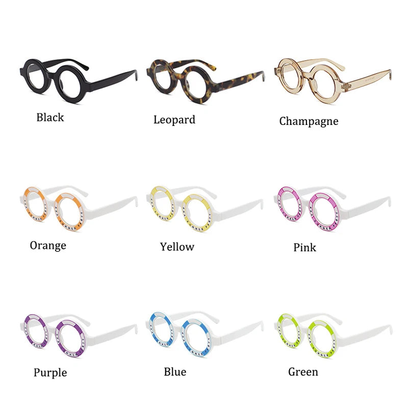Retro Round Glasses Frame Women Transparent Fashion Leopard Black Computer Clear Eyeglasses Female Eyewear