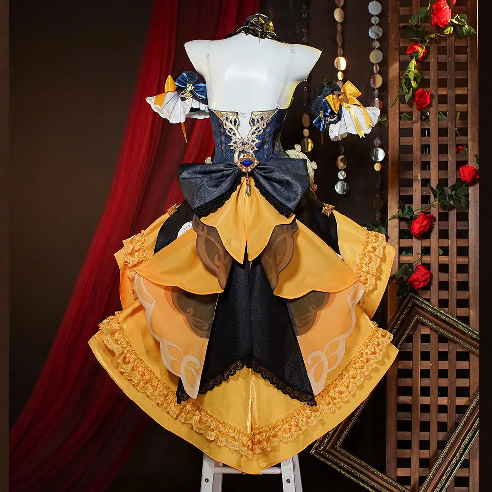 Genshin Impact Navia Cosplay Costume Full Set With Hat Cosplay for Women Dress Uniform Halloween Outfit Uniform Navia Cosplay