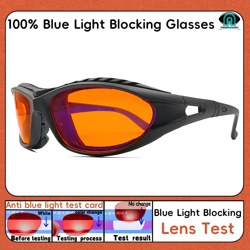 Red Lens,Orange Lens 100% Blue Light Blocking Goggles Glasses Gaming Glasses Anti fatigue fashion Phone Eyeglasses