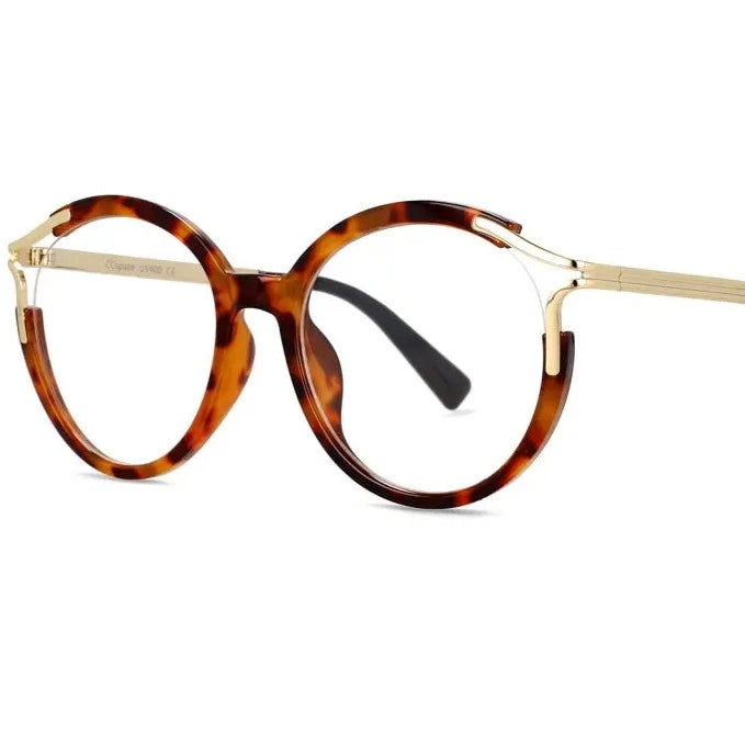 Round Leopard Glasses