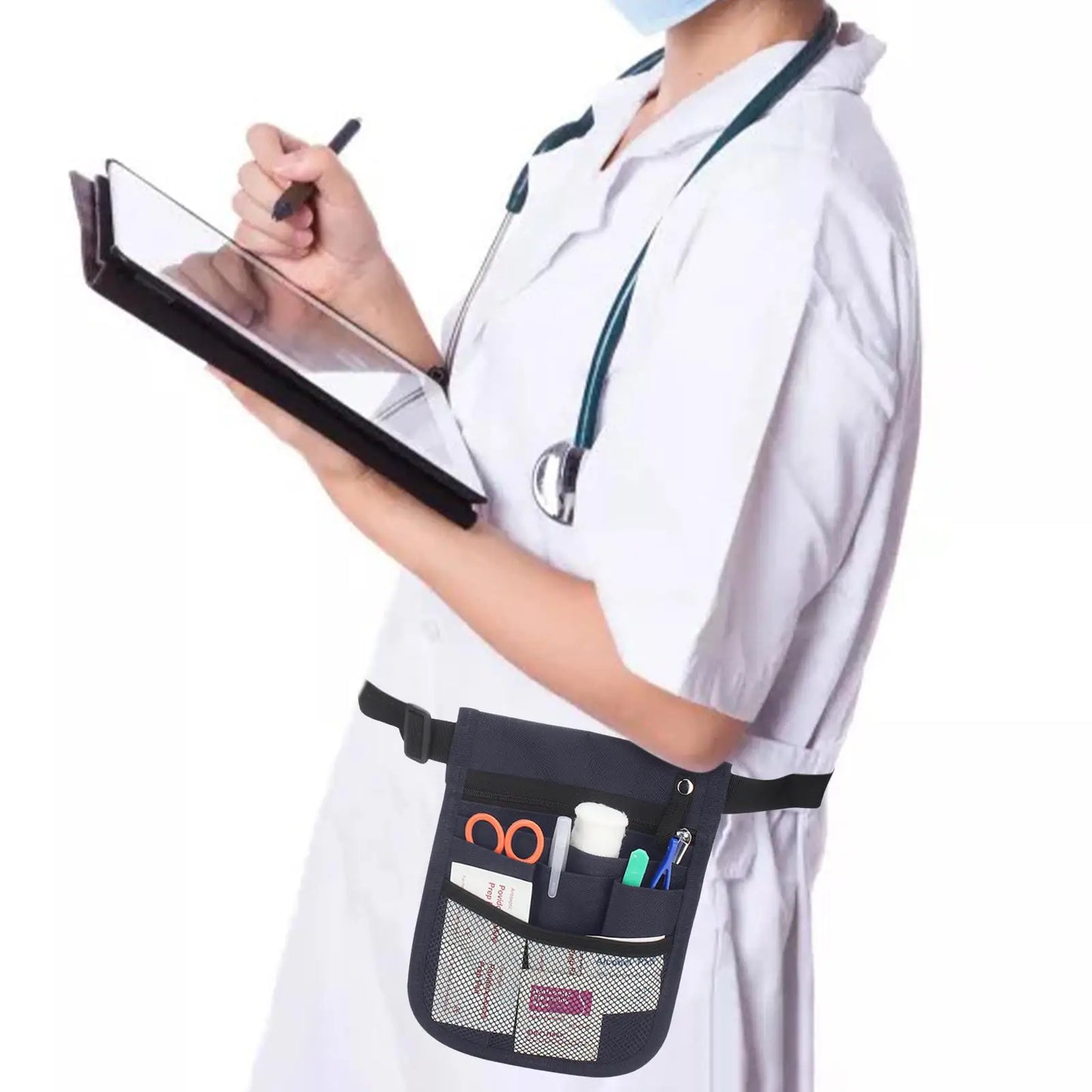 Pouch Fanny Pack, Nursing Waist Bag Pocket Organizer Medicals Utility Tool Bags for Pharmacists Scissors