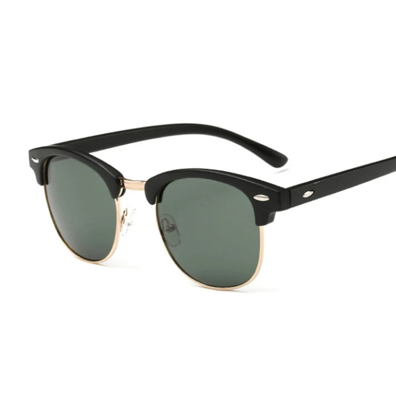 Half Frame Polarized Sunglasses Retro