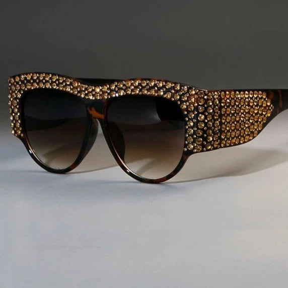 Oversized Square Sunglasses Rhinestone