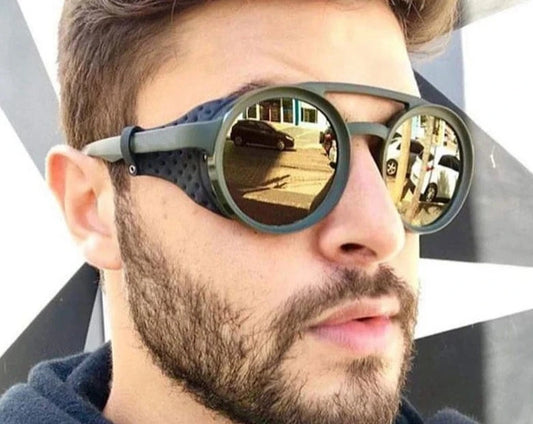 45746 Steam Punk Men Round Retro Goggles Sunglasses Women Shades Uv400 Vintage Glasses