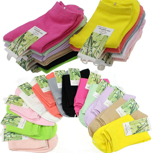 10pcs=5pairs/lot Spring Autumn Fashion Brand Women Sporting Socks High Quality Bamboo Fiber Casual Female Socks Meias Size 35-41