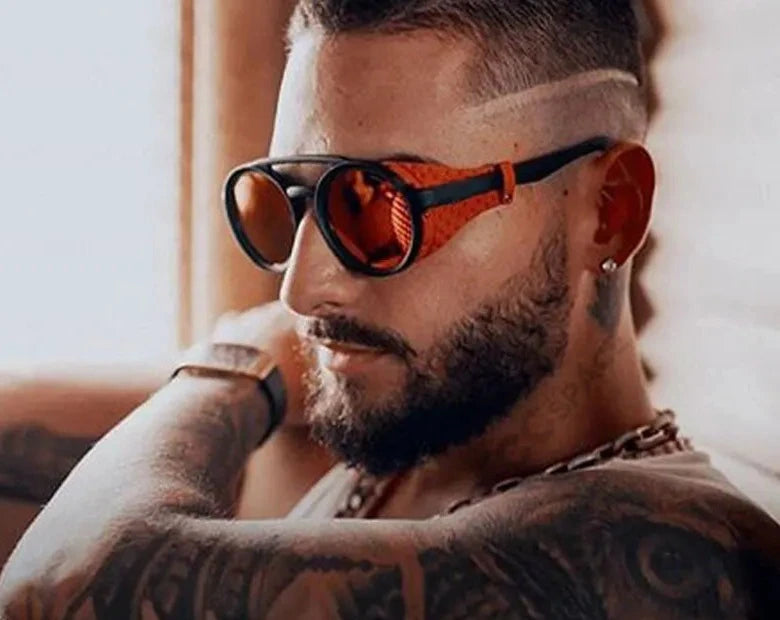 45746 Steam Punk Men Round Retro Goggles Sunglasses Women Shades Uv400 Vintage Glasses