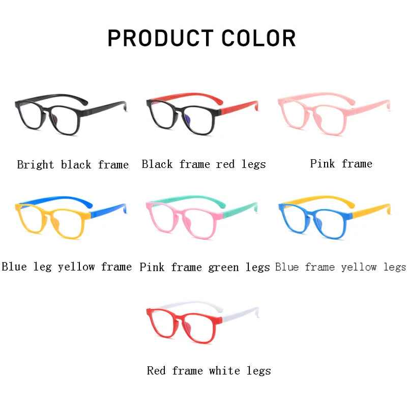 Zilead Classic Anti-Blue Light Kids Glasses Frame Fashion Computer Boys Girls Blue Light Glasses Flat Optical Eye Glasses Goggle