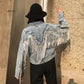 Jean Jacket Woman Fringed Sequined Denim Jacket 2021 Spring New Retro BF Loose Short Jeans Jacket Top Chaquetas Jackets