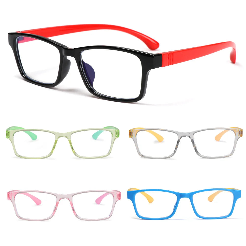 1Pc Kids Anti-blue Light Glasses Boys Girls Goggles Plain Silicone Eyeglasses Radiation Protection Fashion Soft Frame Eyewear