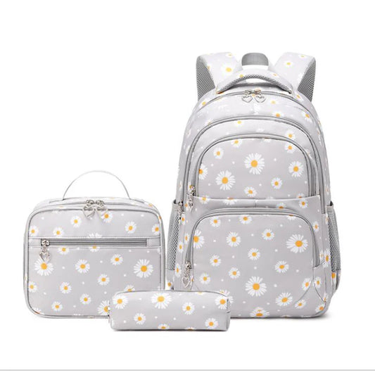 3 Pcs/Set Children School Backpack Girl School Bags Teenage Mochila Feminina Lunchbox Student With Pencil Case Kids 2023 Black