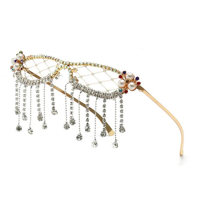 Rhinestone Tassel Sunglasses