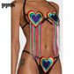 GagaoptColorful Rainbow Flag Bikini Swimsuit Push Up Gay Pride LGBT Modern Print Bondeau Bikinis Set Swimwear Women Bathing Suit