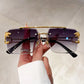 Rimless Sunglasses Square UV400 Sun Glasses