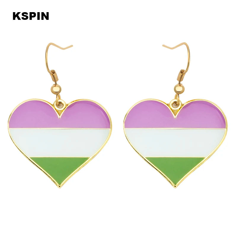 Transgender Rainbow Pansexual pride Genderqueer pride LGBT Earrings Gay Pride Rainbow Earrings Jewelry For Women Men Lovers Gift