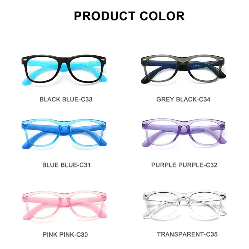 Anti blue Light Kids Glasses TR90 Children Optical Frame Eyeware Boy Girls Computer Transparent Blocking Eyeglasses UV400