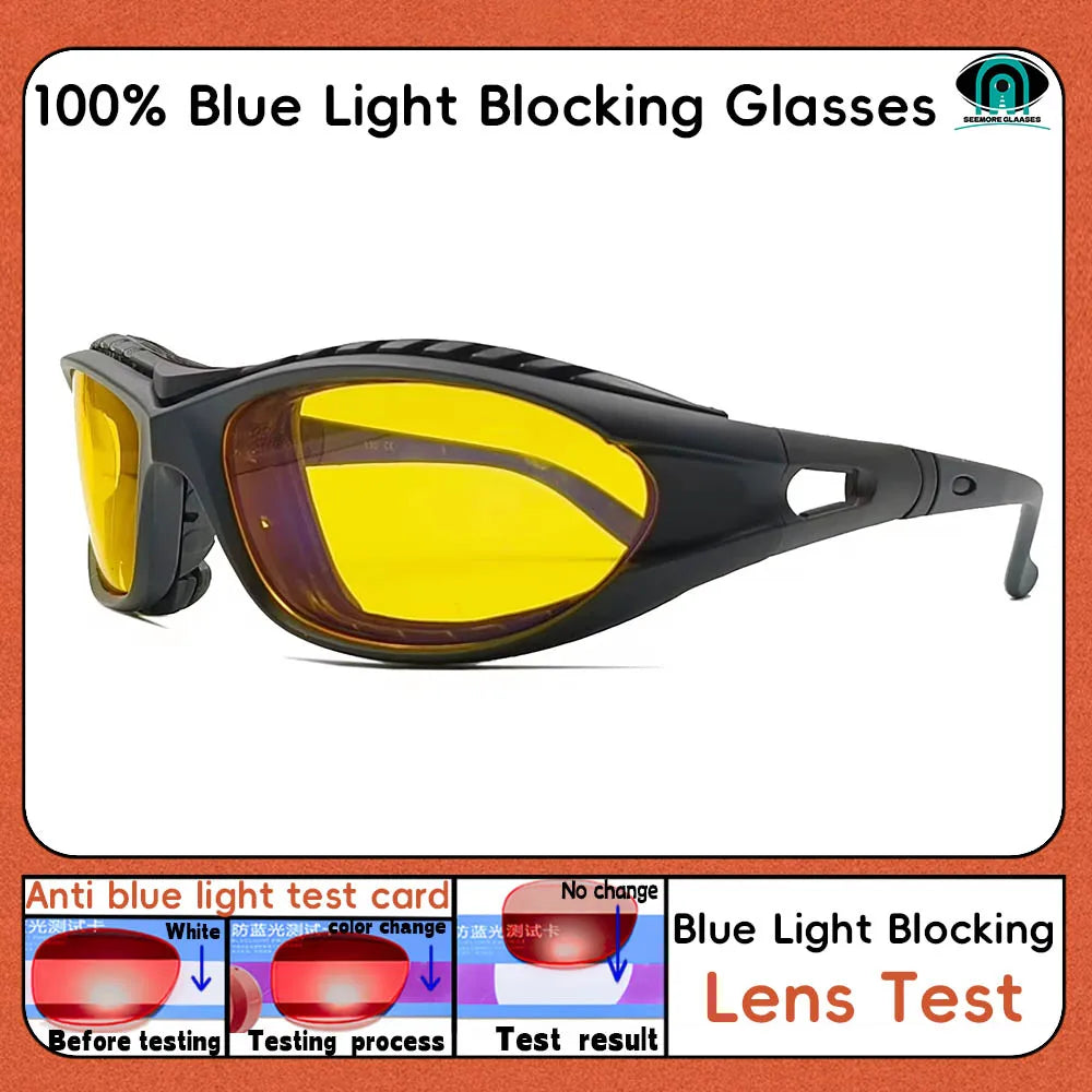 Red Lens，Orange Lens 100% Blue Light Blocking Goggles Glasses  Gaming Glasses Anti fatigue fashion Phone Eyeglasses