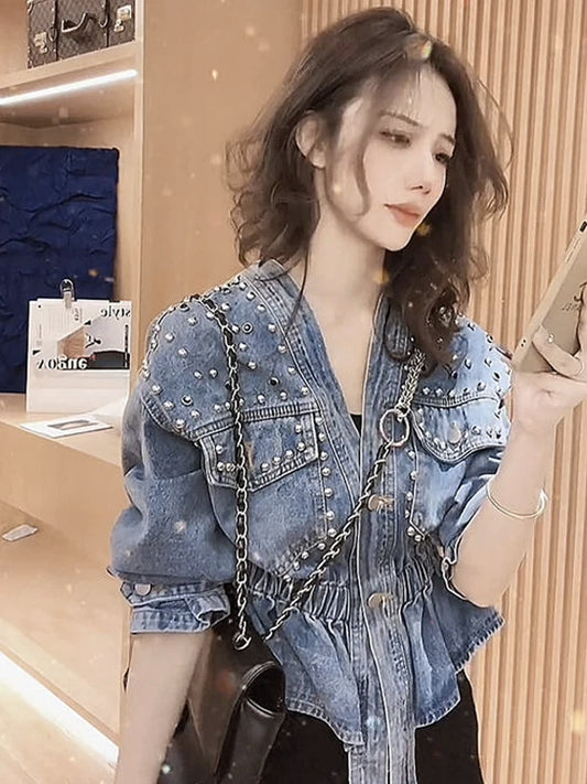 Denim Jacket Spring And Autumn Top For Women Women's Denim Jacket Jean Jacket For Women Denim Jacket Women Woman Coats Traf