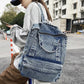 Denim Backpack For Women And Men Casual Large Capacity Laptop Bagpack College Student School Bags Book Fashion Blue Travel bolsa