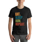 Eat Sleep Run Repeat Saying on White Background T-shirt oversizeds Blouse blanks shirts graphic tees black t-shirts for men