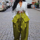 Solid Color Multi-pocket Loose Pants Women High Street Wide Leg Pants Straight High-waisted Oversized Y2K Trousers Pantalones