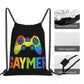 Gaymer Gamer Gay Pride LGBT Lesbian Rainbow Flag Backpacks Casual Portable Drawstring Bags Sports Bag Book Bags For Man Woman