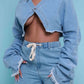 European and American women's clothing Fashionable casual loose denim women's suit two-piece set two piece sets womens outifits