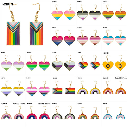 Transgender Rainbow Pansexual pride Genderqueer pride LGBT Earrings Gay Pride Rainbow Earrings Jewelry For Women Men Lovers Gift