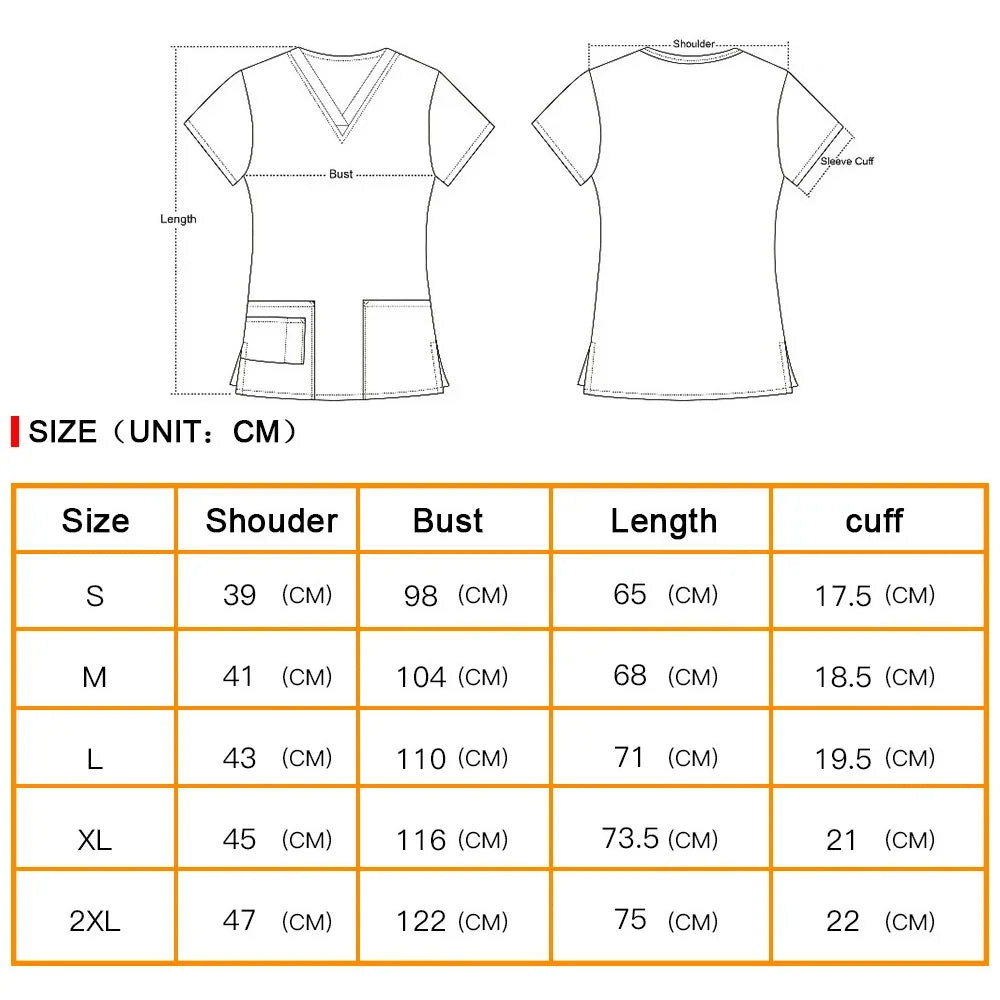 Hospital Nurse Uniforms Women Medical Uniform Print Scrub Top Cotton Dental Clinic Work Clothes Mens Scrubs Short Sleeved Jacket