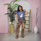 Vintage Washed Distressed Women Jeans Ankle Length Spliced Cargo Pants Denim Pockets High Waist Streetwear Loose Fit 2024