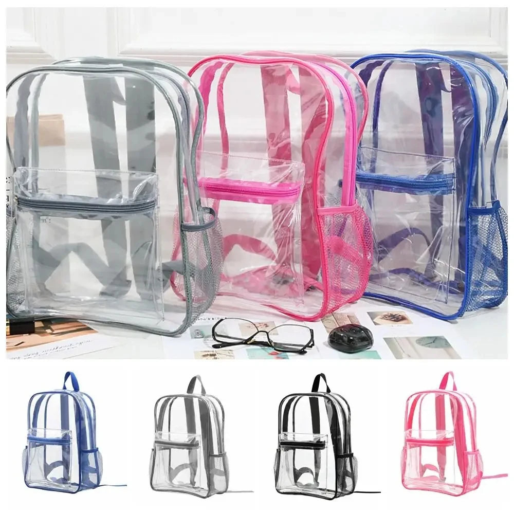 Waterproof Transparent Backpack Outdoor Sports Fitness Travel Large Capacity Storage Bag Student Visible Backpack