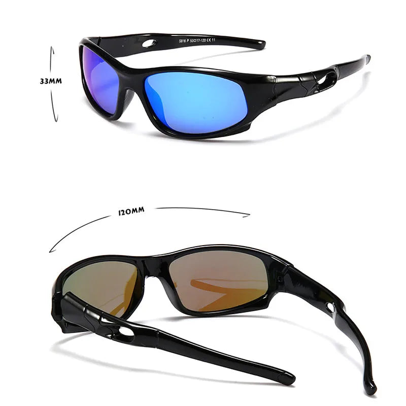 Kids Sports Polarized Sunglasses Color Lens UV Protection Children Fashion Eyewear for Boys and Girls Silicone Safety Glasses