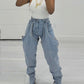 Weird Puss Ripped Denim Pants Women Hollow Hipster Summer Trend High-Waist Jeans Trousers Wild Streetwear Pocket Skinny Bottoms