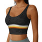 Custom Distressed Gay Bear Pride Flag Stripe High Impact Sports Bras for LGBT GLBT Lesbian Seamless Workout Yoga Crop Tank Tops