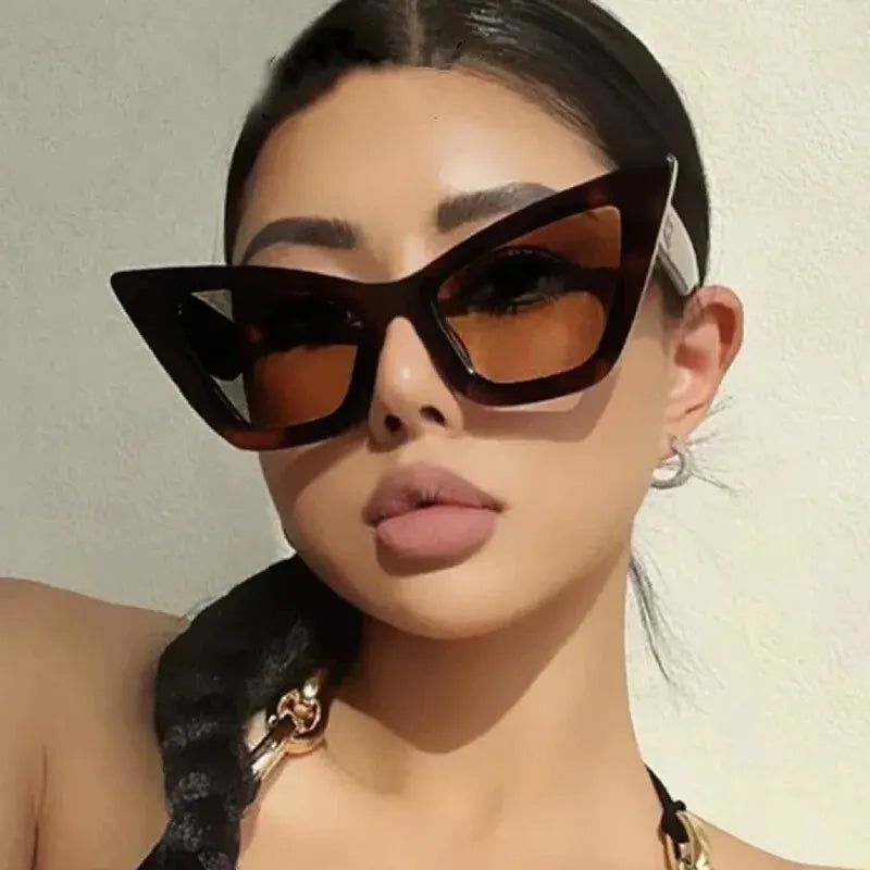 Large Frame Triangle Cat-eye Sunglasses