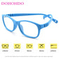 Square Kids Blue Light Glasses Fashion Silicone Flexible Optical Eyeglasses Frame Children 2023 Boy Girl Glasses With Rope UV400