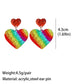 New Rainbow Pride Month Earrings LGBT Festival Parade Shining Heart-shaped Love Acrylic Colorful Tassel Earrings