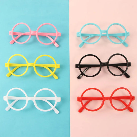 Fashion Round Glasses Frame Boys Girls Ultra Light Spectacle Frames Kids Eyewear Protection Without Glasses Lens