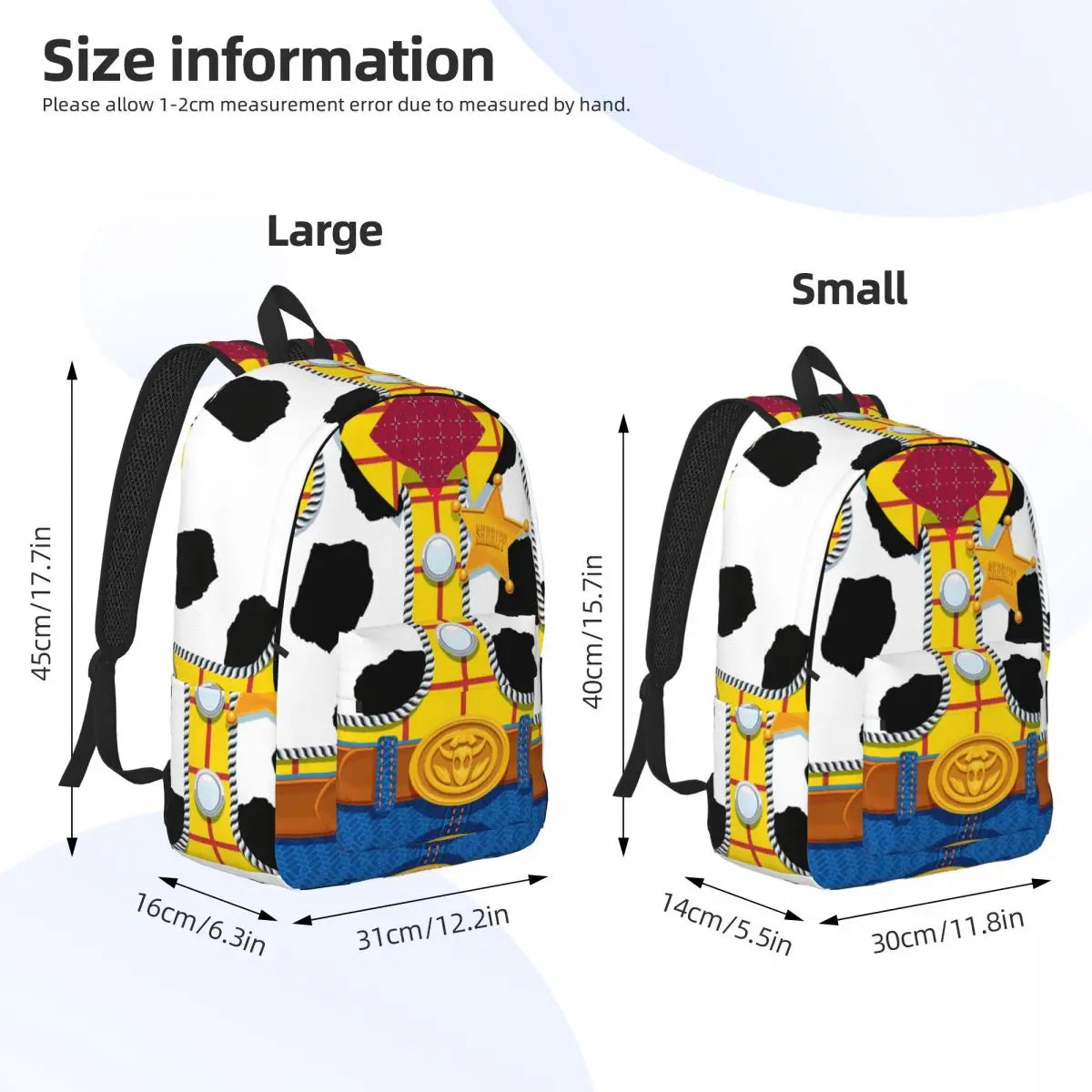 Toy Story Woody's Sheriff Outfit Casual Backpack with Pocket High School Business Daypack for Men Women College Shoulder Bag