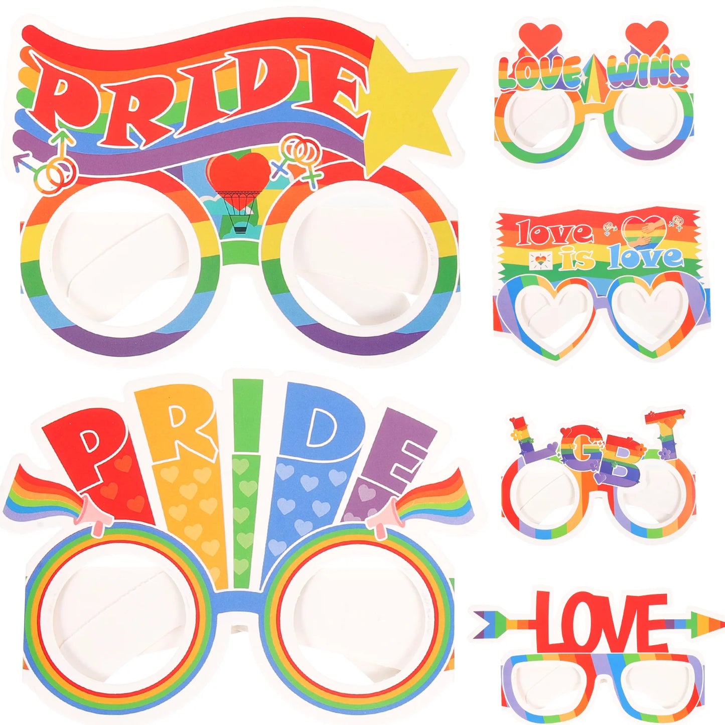 6 Pcs Photo Glasses Masquerade Decorations Pride Party Eyeglasses Decors Props Make up