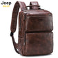 JEEP BULUO New Casual Daypacks 14 inches Laptop Large Capacity Backpack Outdoor Travel Men's Bag Split Leather Bags For Man