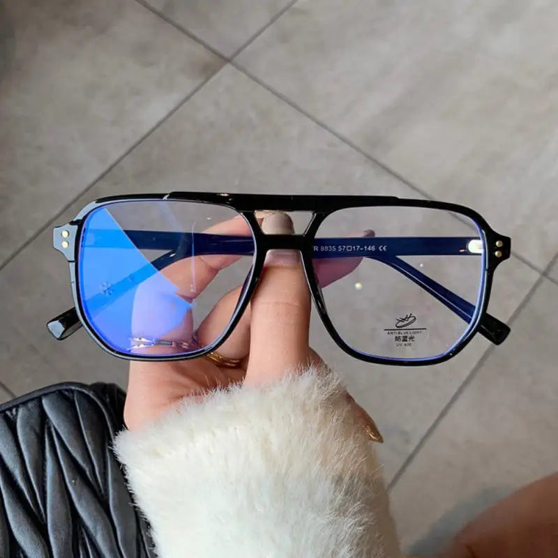 Retro Fashion Anti-blue Light Glasses Men Women Transparent Computer Glasses Frame Eyeglass Frame Flat Glasses Square Eyeglasse