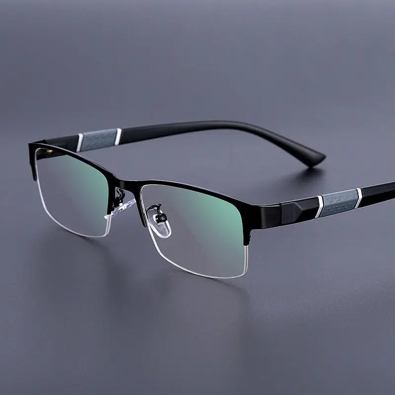 Metal Anti-blue Light Reading Glasses Men Business Eyewear Farsighted Eyeglasses Diopter 0 +1.0 +1.5 +2.0 +2.5 +3.0 +3.5 +4.0