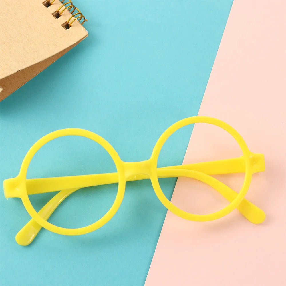 Fashion Round Glasses Frame Boys Girls Ultra Light Spectacle Frames Kids Eyewear Protection Without Glasses Lens