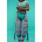 Plus size fashion women's jeans blue street casual spring and summer pocket workwear denim trousers
